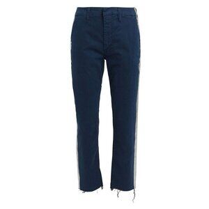 Mother Women's Size 25 Killing Time Blue The Shaker Prep Fray Pants Stripe Jeans